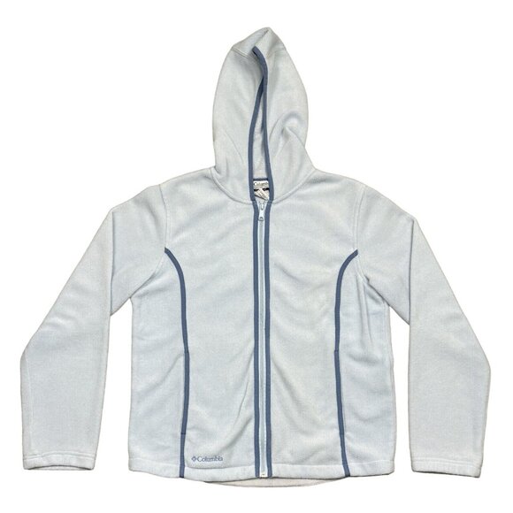 Columbia Womens Light Blue Fleece Hooded Long Sleeve Jacket Full Zip Size Large - Picture 5 of 16